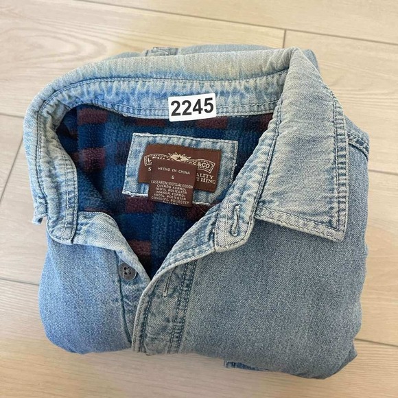 Levi Strauss & Co. Mens Denim Shirt Jacket L‎ Blue Plaid Lined Button Front - Picture 10 of 10